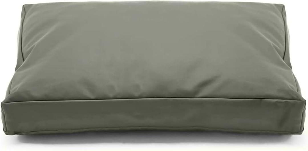 Dog Bed Cover,Waterproof Tough Plastic DIY Pet Bed Cover,Non Stick Hair Easy to Clean Rectangular Fillable Dog Bed Covers with Zipper(Greyish Green,36" L x 27" W x 4" Th,Cover Only)
