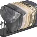 Mkono Hat Organizer for Baseball Caps, Hat Holder for 15 Baseball Caps, Tabletop Hat Rack Stand Hat Storage Display Cap Organizer for Desk Closet Shelf Dresser (Black, Medium)