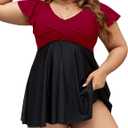 Edelqual Women's Plus Size Tankini Swimsuits Swim Dress Tummy Control Bathing Suits Two Piece High Waisted Swimwear 2025 (XL)