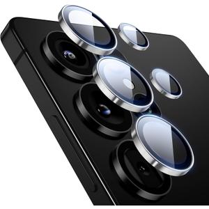 ESR for Samsung Galaxy S25 Ultra Camera Lens Protector, Individual Lens Protectors, Ultra-Thin Tempered Glass with Aluminum Edging, Case Friendly, 1 Set, Silver