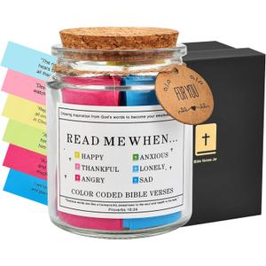 Bible Verse Jar- Christian Gifts For Women, Men, Birthday Gifts for Mom,Graduation Gift for HerRead Me When Bible Verses Jar for Emotions and Feelings