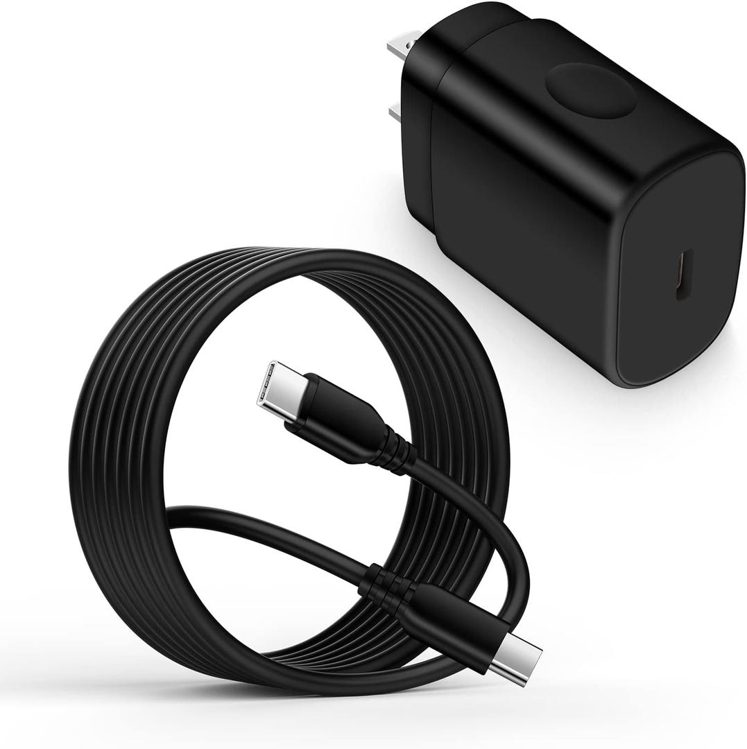 25W Super Fast Type C Wall Charging Block with 10FT USB C to C Android Charger Cable for Samsung Galaxy A17 S25 A16 A54 5G A56 A35 A15 A14 S24 FE Ultra S23 S22 S21 Z Flip 7,Pixel 10 9 8 pro 9a 8a 7a 7