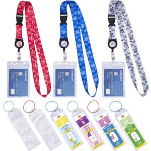 SWATOM Cruise Lanyards 9PCS Retractable Cruise Lanyard for Cruise Ship Cards, Royal Caribbean & Celebrity 2025 & 2026 Waterproof Luggage Tag Holders Set for with Detachable Badge Holder for ID Cards (7.9x2.5'' 6p+ 3 Id)