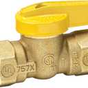 Homewerks VGV1LHB3B Premium Gas Ball Valve x Female Thread, 0.5-Inch, Brass