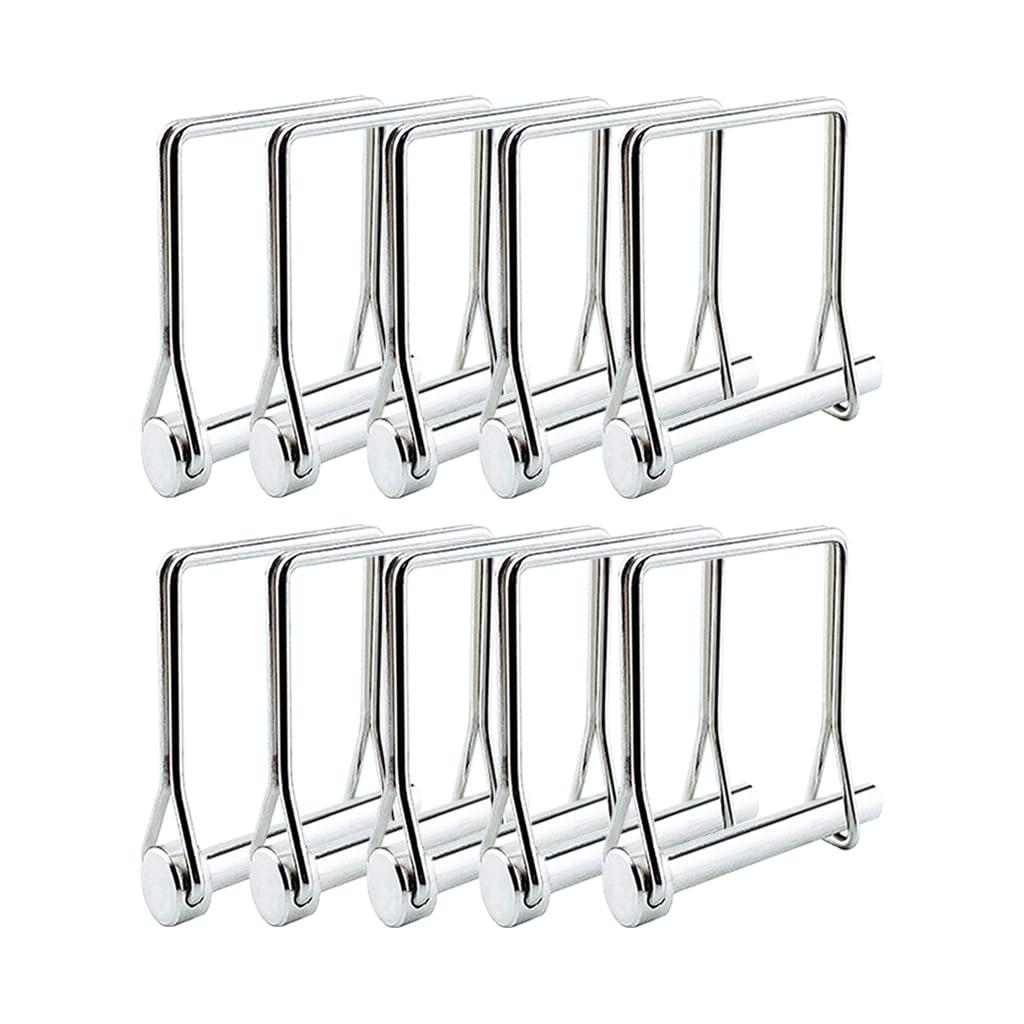 5/16" x 2" Trailer Hitch Pin 10 Pack, Heavy Duty Carbon Steel Hitch Locking Pins, Zinc Plated Rust-Resistant Coupler Pins for Utility Trailer, RV, Boat, Lawn Tractor, Farm Equipment