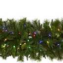 Nearly Natural 6ft. x 18in. Christmas Pine Extra Wide Artificial Garland with 100 Multicolored LED Lights, 
Item Length	72 inches