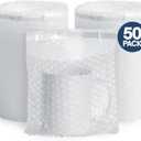 ALTERNIUM Self Seal Bubble Pouches - Bubble Bags for Packing, Packaging Filler for Moving - Cushioning Wrap for Fragile Items, Dish Packing Kit Shipping Supplies for Small Business - 7.5x8 Inch, 50pcs