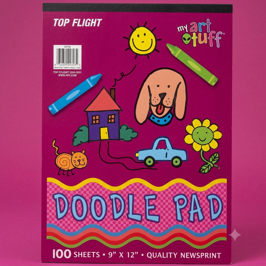 Top Flight 4650215 Doodle Pad White Paper, 30 Lbs (Pack Of 6)