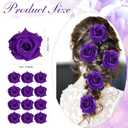 12 Pack Rose Hair Clip Flower 2.8'' Hairpin Floral Brooch Floral Hairclips Mexican Flowers Hairpin Party Supplies for Women Rose Hair Accessories Wedding Pack(Dark Purple)