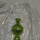 Gejoy Mercury Glass Finial Christmas Tree Topper Vintage Lime Green Spherical Ornaments Blown Glass Xmas Tree Topper Finials Mid Century Holiday Indoor Suitable for Party Decoration, 9.8inches