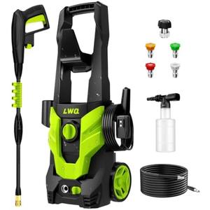 Pressure Washer, Portable Power Washer, 4 Quick Connect Nozzles, High Pressure Cleaning Machine for Car Fence Driveway Patio Washing and More(Light Green)