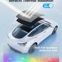 Wigoo Tesla Model Y Sunshade Roof [Never Sag, Nano Ice-Crystal Coatings] 3-Gen Heat Insulation Glass Roof Sun Shade, Accessories for Tesla Model Y 2020~2025, Black