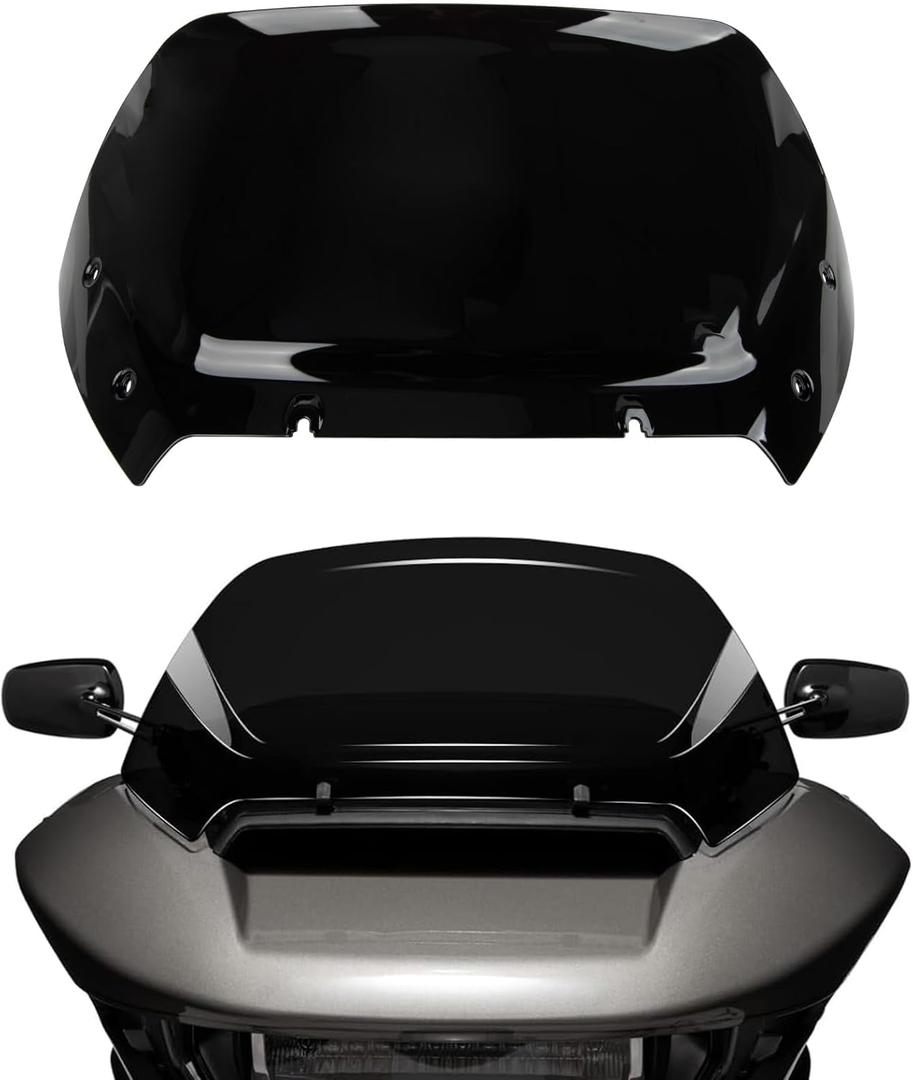 PSLER 11.5" Wave Windshield - Motorcycle Air Deflector Windshield Road Glide Accessories for Road Glide 2023-2025 (Black)