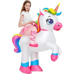 KOOY Inflatable Unicorn Costume Adult, Inflatable Costumes Women, Blow up Ride on Unicorn Costume for Women/Girls, Party Halloween Costumes, L