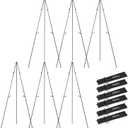 Nicpro Art Folding Easels for Display, 6 Pack 63 Inches Metal Floor Easel Stand Bulk Tripod Black Collapsible for Sign Artist Poster Wedding | with Carry Bag