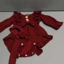 GRNSHTS Newborn Baby Girl Clothes Ruffle Solid Sweater Long Sleeve Romper+Hairband+Socks 3Pcs Fall Winter Outfits (0-3 Months, Wine Red)