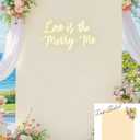 Square Arch Backdrop Cover, 6.6FT x 4FT Ivory Champagne Stretchy Spandex Fitted Square Arch Stand Cover for Birthday Party Wedding Ceremony Banquet Photo Decoration