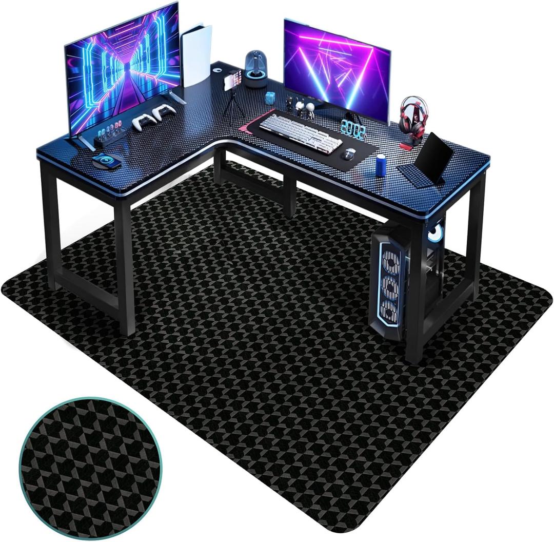 Vicwe Office Chair Mat for Hardwood Floor, 63" x 51" Large Office Chair Mat, Gaming Chair Mat for Hardwood, Easy Glide for Chairs, Multi-Purpose Floor Protector Desk Chair Mat for Home Office (63"x51" (for hard floors), Black)