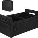 JiatuA Car Trunk Organizer, Car Organizers and Storage Collapsible Multi Compartment Container Box, Adjustable Car Accessories for SUV Sedan Truck, Large Size, Black