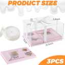 2 x 3Pcs Pink Bento Cake Cupcake Combo Boxes Valentine's Day 1+2 Bento Box with Clear Lid 2 Holes Pastry Sweets Cake Cupcake Combo Box Baking Supplies for Valentine Wedding Birthday Party(Pink 1+2/3Pcs)