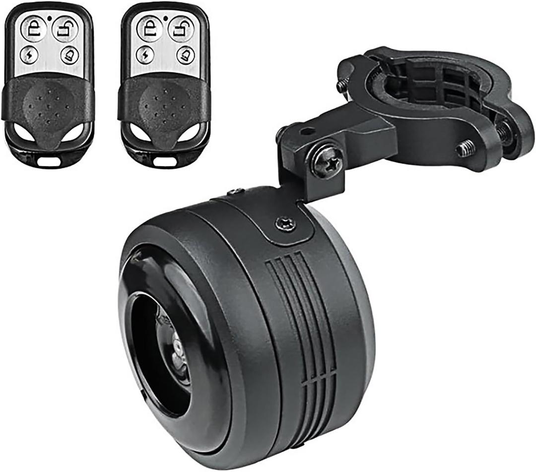 Bike Bell Alarm Horn with Remote, USB Rechargeable, Waterproof, Anti-Theft Vibration Alarm for Bikes, Scooters