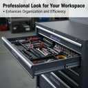 Magnetic Tool Box Labels, Reusable Heavy Duty Magnetic Toolbox Labels for Garage, Workshop, Storage Bins, 12 Pcs/Black (Extra-thick)