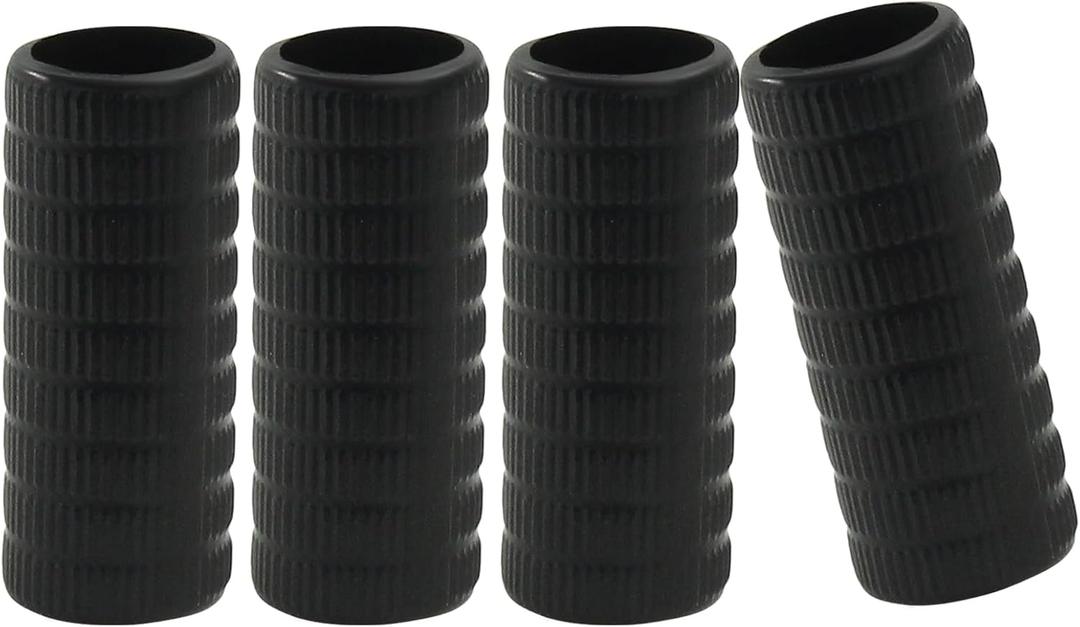 Piutouyar 4 Pcs Rubber Violin Bow Grip, Black Violin Bow General Grips Grasp Violin Accessories