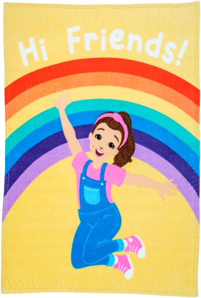 Franco Ms. Rachel Educational Adventures Bedding Super Soft Cozy Throw, 46 in x 60 in, (Officially Licensed Product) Kids (Ms. Rachel - Cheers to Friends)