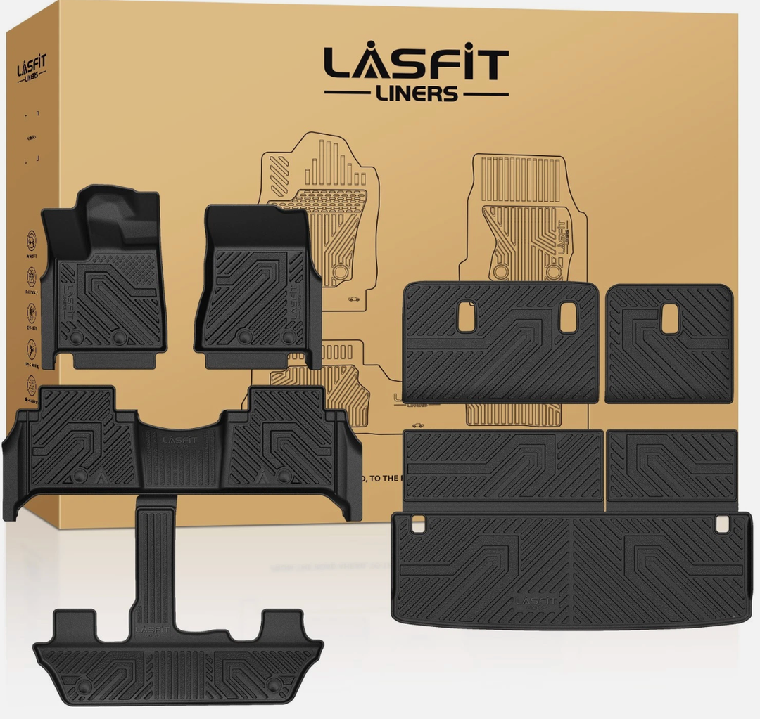 Floor Mats for Nissan Armada/Infiniti QX80 2025 2026(Only Fit 7 Seats)：All Weather Protector TPE Rubber Car Carpet, Anti-Slip Waterproof Tech Rugs for Car Interior 2025 2026 Accessories