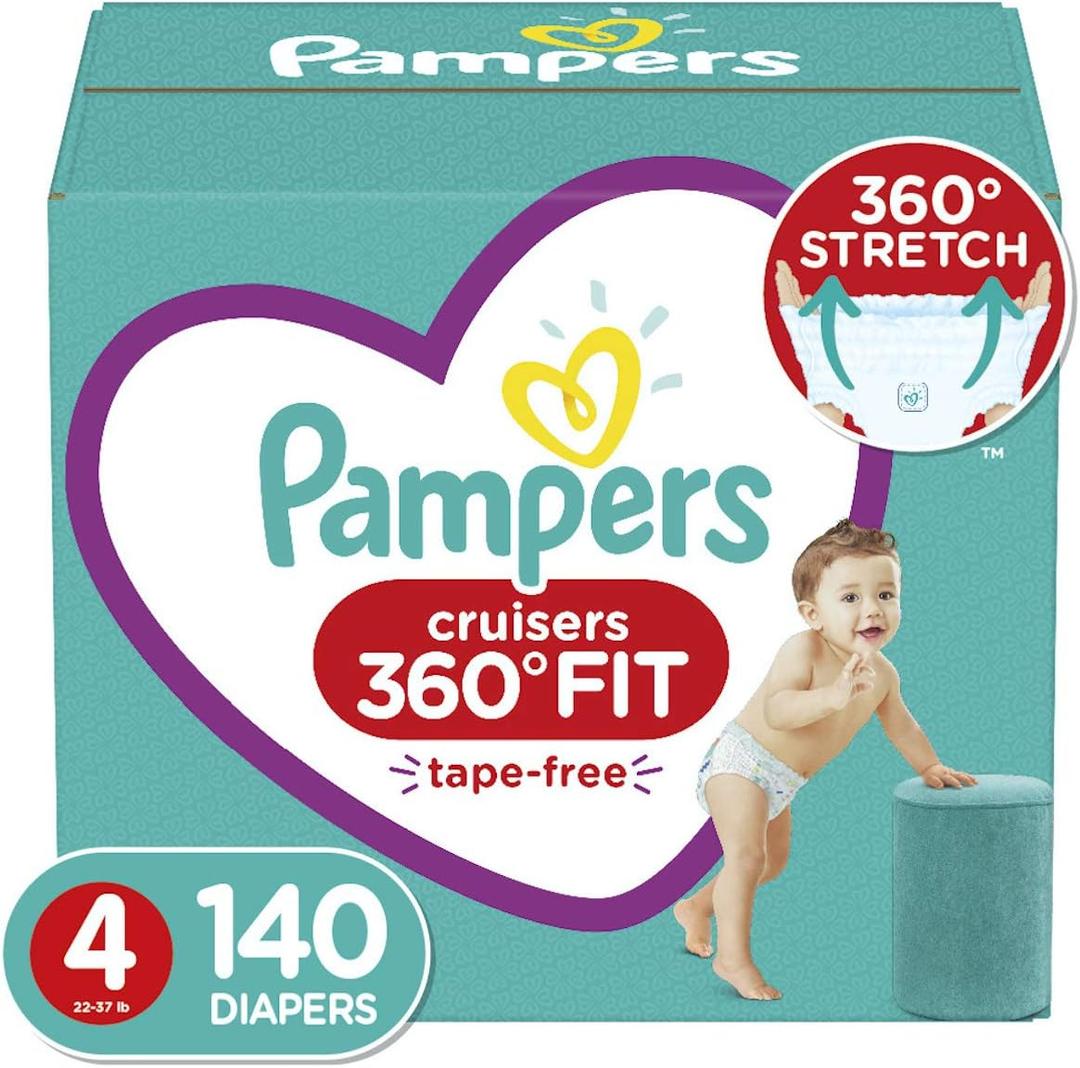 Diapers Size 4, 140 Count - Pampers Pull On Cruisers 360 Fit Disposable Baby Diapers with Stretchy Waistband, ONE Month Supply