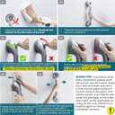 TAILI Shower Grab Bar 16 Inch Suction Cup Grab Bars for Bathroom, Removable Shower Safety Handle Heavy Duty Bathtub Grip for Seniors & Elderly, Strong Handrails No Drilling Waterproof, Silver