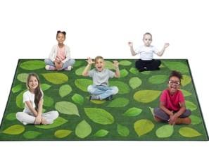6'5"x8'5" Area Rug, Green Leaf Rugs for Bedroom Living Room, Washable Non-Slip Soft Low Pile Large Rug Indoor Floor Rug, Dorm Dining Room Nursery Home Decor Carpet