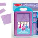 Melissa & Doug Princess Design Activity Kit - 9 Double-Sided Plates, 4 Colored Pencils, Rubbing Crayon