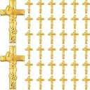 Cunno 36 Pcs Christian Cross Lapel Pins Easter Christian Faith Pins in Bulk for Women Men Small Easter Cross Jesus Enamel Brooch Blessed Pin Badge Religious Gift for Church Backpack Clothes