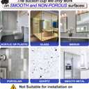 Suction Cup Hooks for Shower, Removable Towel Hooks for Bathroom Window Glass Door Wall, Bath Robe Looafh Wreath Hook for Hanging - 2 Pack, Black