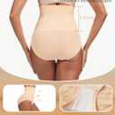 Tummy Control Underwear Women Seamless High Waisted Shapewear Panties (Beige, M)
