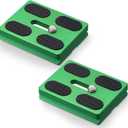 Frienda 2 Pieces Metal Quick Release Plate with 1/ 4''-20 Camera Screw Tripod Mount Plate Fits Standard for DSLR Camera Tripod Ball Head (Green, Pu50)