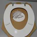 MAYFAIR 1844BNA 000 Toilet Seat with Brushed Nickel Hinges will Never Come Loose, ELONGATE, White - Brushed Nickel