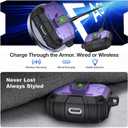 for AirPods 3 Case Cover [Safety Lock] [Magnetic One-Click Open] [Military Shockproof Armor] Double Rugged Outdoor Wireless Charging Case for AirPods 3rd Generation with Keychain, Purple