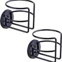 Magnetic Cup Holder with 2 Screws Mount, Full Covered Bus Tractor Cup Holder, Magnet Drink Holder for Bottle, Black Pack of 2