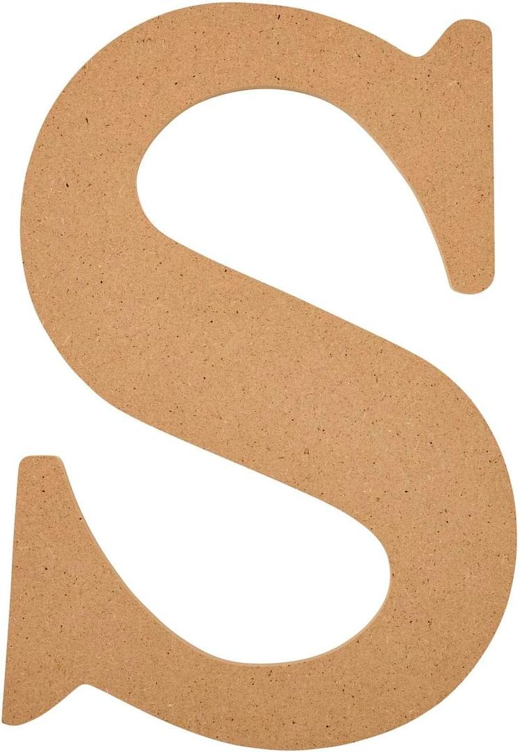 Plaid Unfinished Wood Letter, 8" Wooden Surface Perfect for DIY Arts and Crafts Projects, 63598