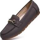 Genuine Leather Loafers for Women Driving Moccasins Business Casual Work Shoes Comfortable & Lightweight Womens Dress Flats Slip On Shoes Size 9,5