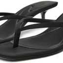 Women's Miami Kitten Heels Sandals Square Open Toe Thong Sandal Flip Flop Heels +Memory Foam Heeled Sandals for Women (7, Fabric Black)