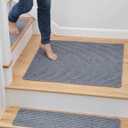 MBIGM Non-Slip Carpet Stair Tread Mat 30" x 30" Landing Rug-Matching Mat Non-Skid Safety Rug Slip Resistant - Light Gray (2'6" x 2'6" - 1 pcs)