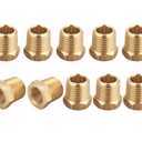 T TANYA HARDWARE 1/4 NPT Male Thread to 1/8 NPT Female Thread Brass Reducer Hex Bushing Brass Fitting Pipe Hose Tube Adapter Convert, Thread 0.5" OD to 0.375" ID, Pack of 10