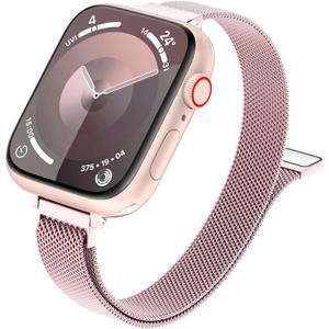 MARGE PLUS Slim Milanese Loop Compatible with Apple Watch Band for women 41mm 41mm 38mm 42mm 46mm 45mm 44mm, Stainless Steel Magnetic Mesh Strap work on iWatch Series 11 10 9 8 7 6 5 4 3 & SE 3 2 1