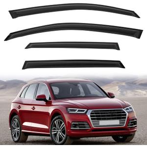 Rain Guards Compatible with 2009-2017 Audi Q5/SQ5 8R Set of 4 Tape-On Side Window Visor Wind Deflector Vent Visors Car Accessories