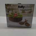 SullyHome 12" Acacia Wood Salad Bowl with Serving Spoons