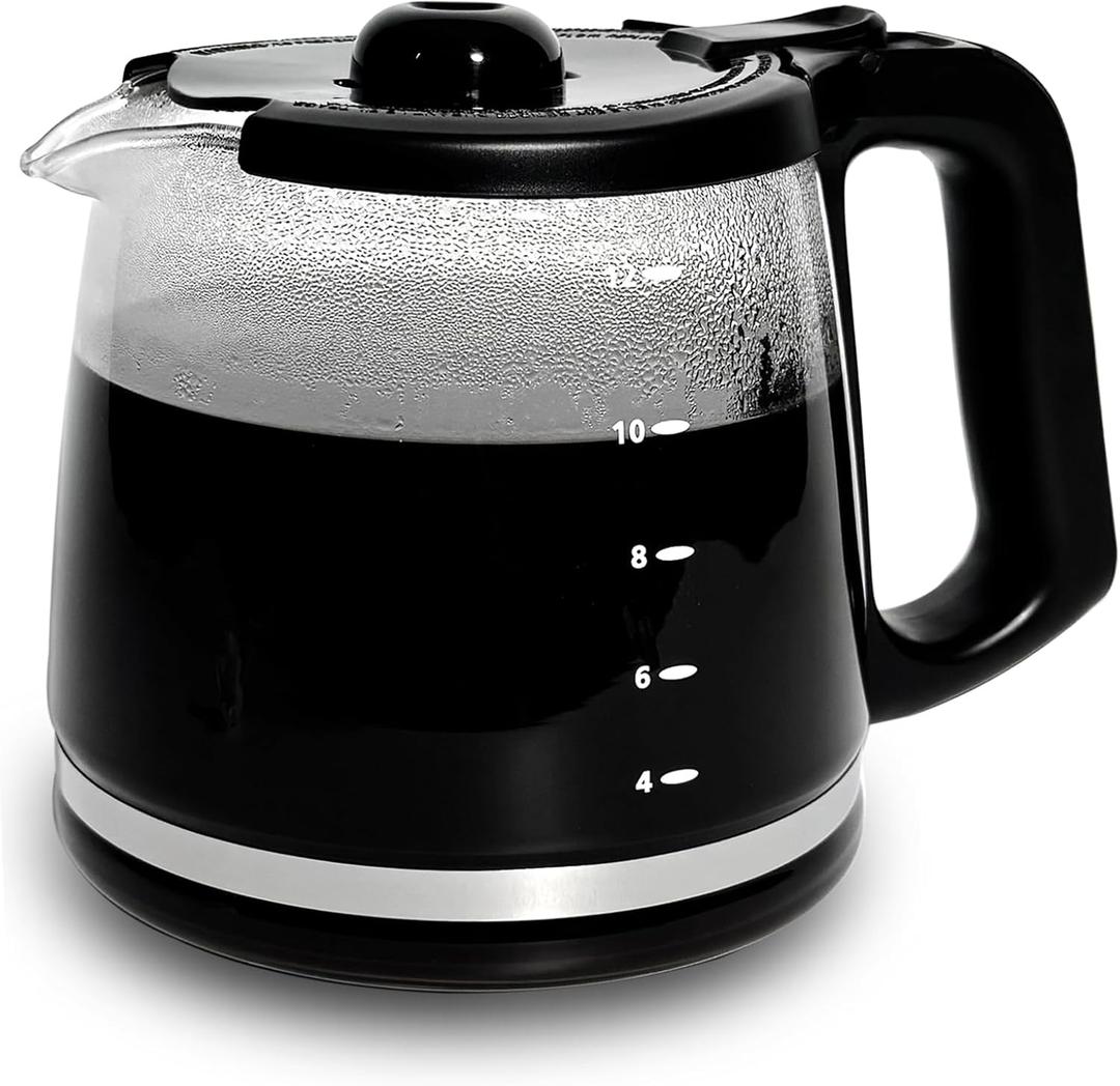 12-Cup Replacement Glass Coffee Carafe Compatible with Mr. Coffee LMX, TP, MMX, and MSX series coffeemakers (Slim)