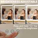FENNIO 23" x 18" Vanity Mirror with LightsLED Makeup MirrorHollywood Mirror with 3 Color Modes & Adjustable BrightnessVanity Mirror Gold